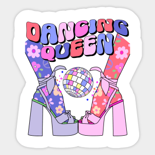 Dancing Queen Disco Ball Retro Groovy Vibes Sticker